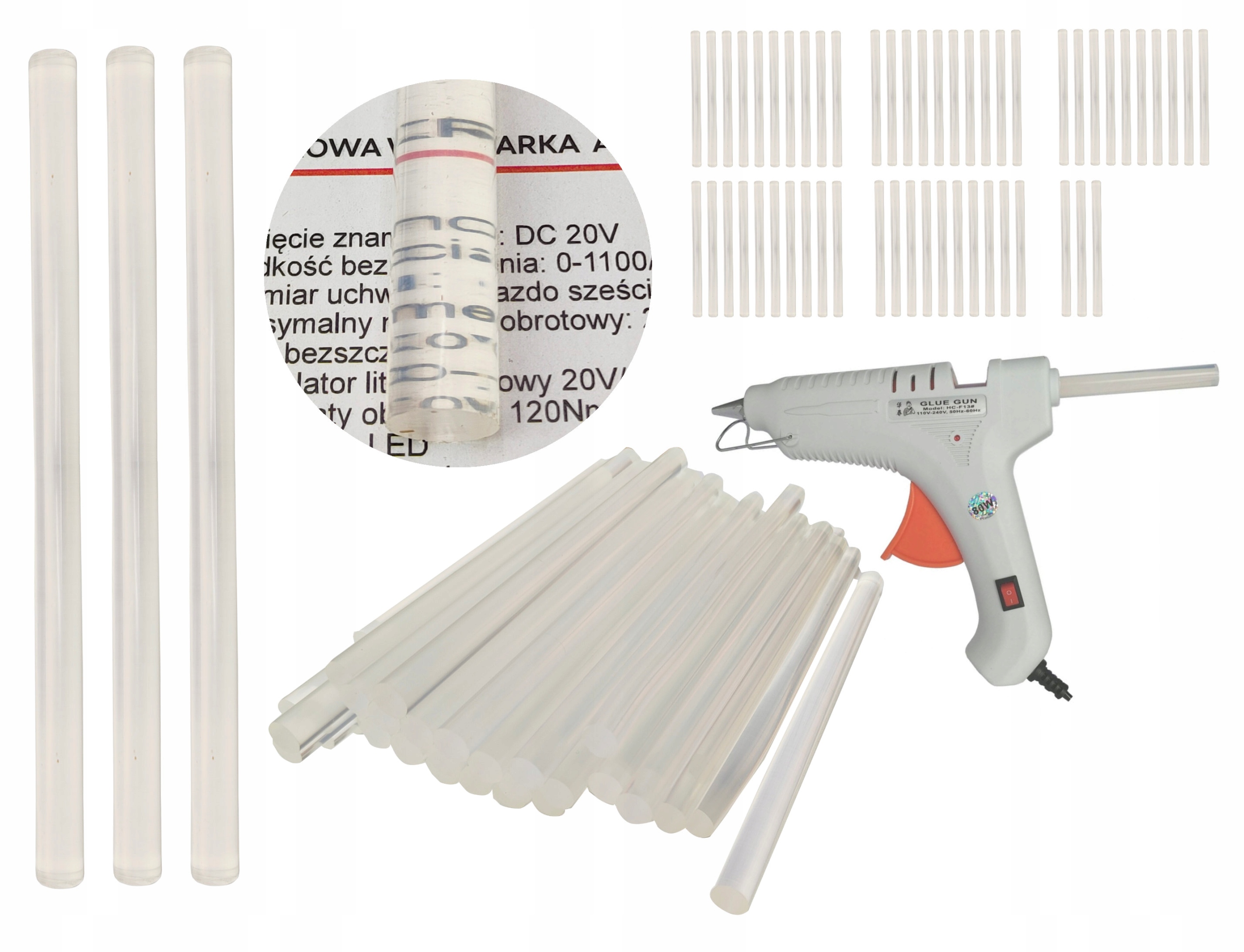 Pistolet do kleju na gorąco 11mm/ 80W + KLEJ 1kg