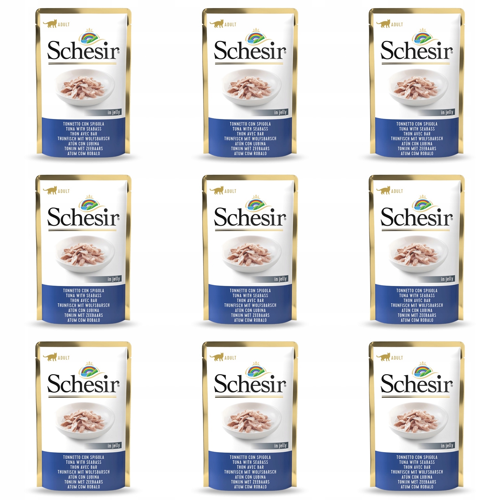 Levně Schesir Tuňák s okounem v želé 9x85 g