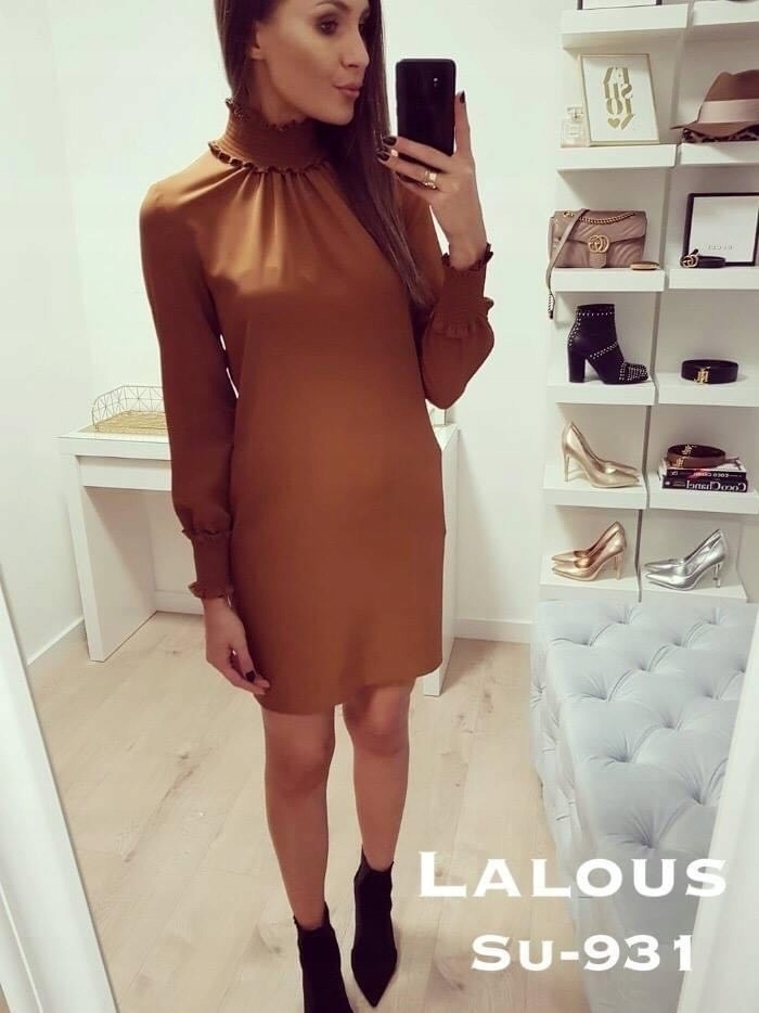 Šaty Lalous Medový zip vel M