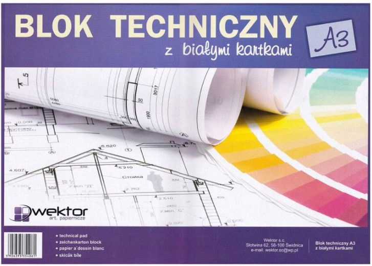 Blok TECHNICZNY Wektor Biały A3