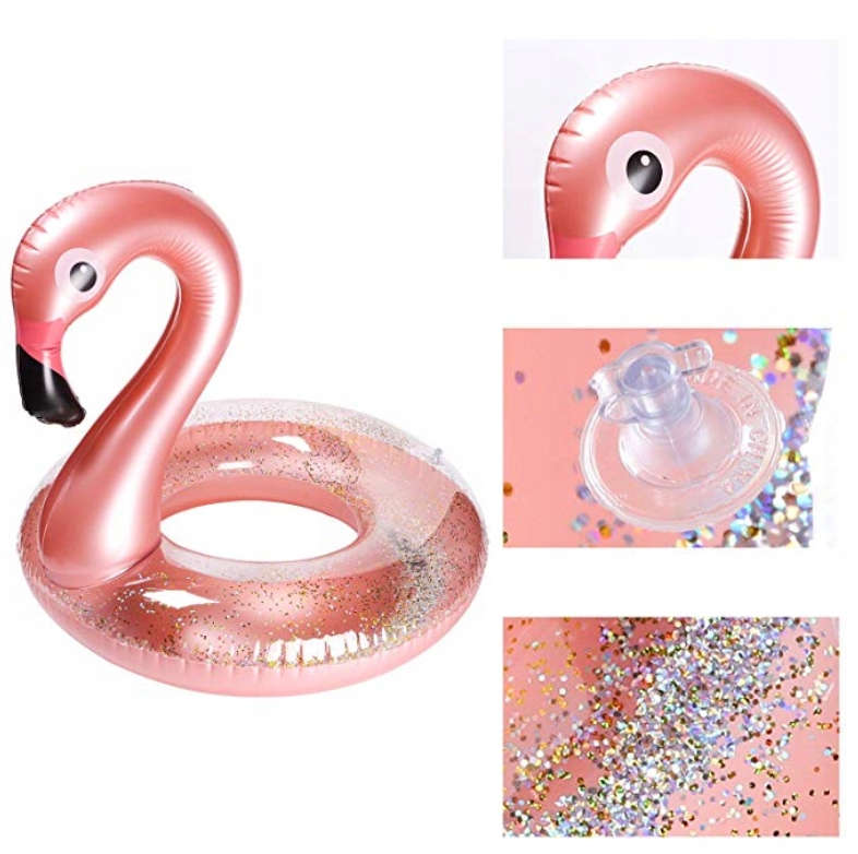 

Koło Flaming Rose Gold Dmuchane Pływania Brokat 60