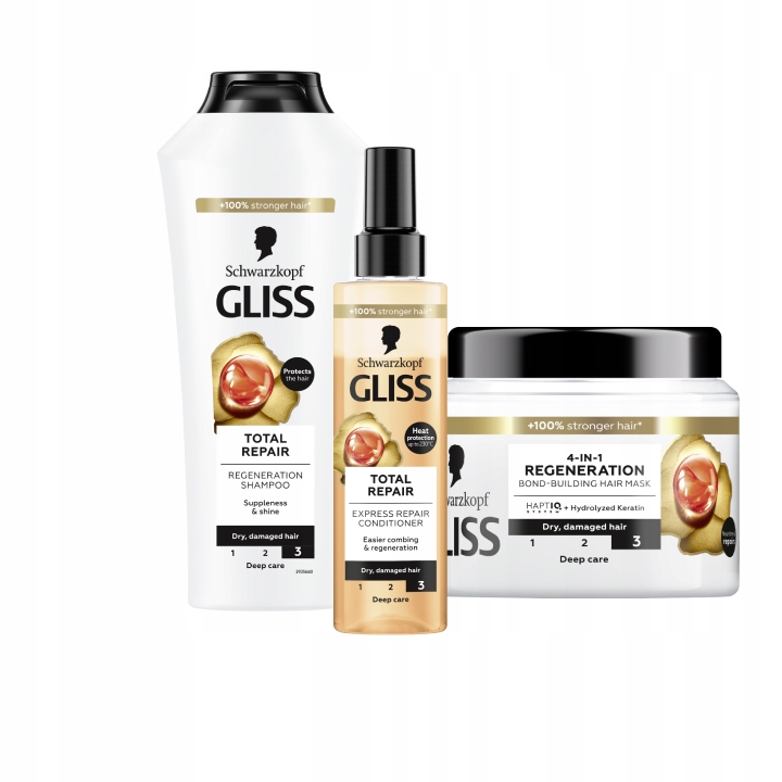 Sada péče o vlasy Gliss Total Repair MIX 3 ks
