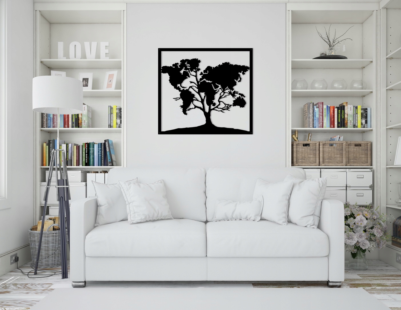 Obraz ażurowy Dekoracja ścienna Panel Drzewo Mapa Marka inna