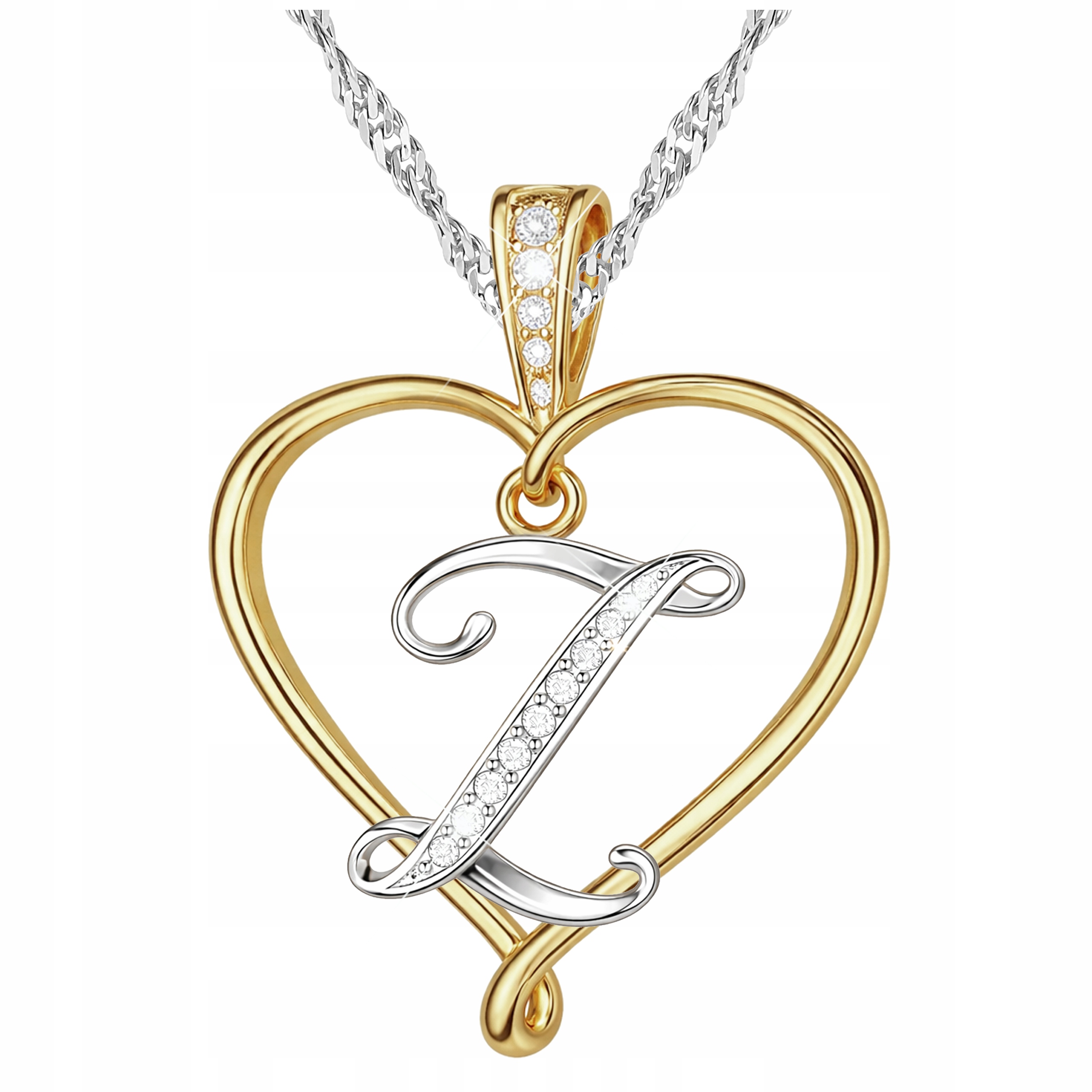 Stříbrný náhrdelník Písmeno Iniciál Srdíčko jako Dárek Stříbro 925