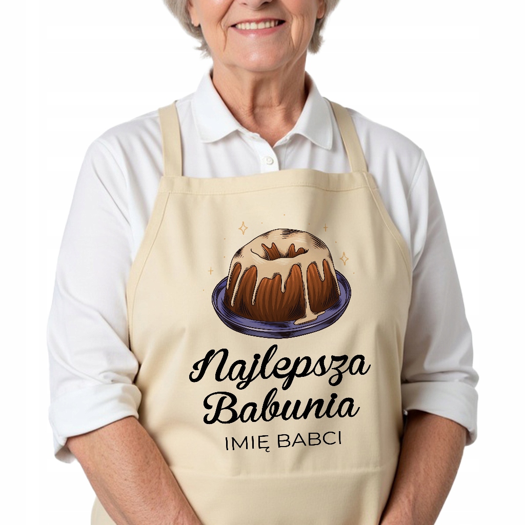 Béžová Kuchyňská Zástěra jako Dárek k narozeninám Nejlepší Babička Jméno Vzory