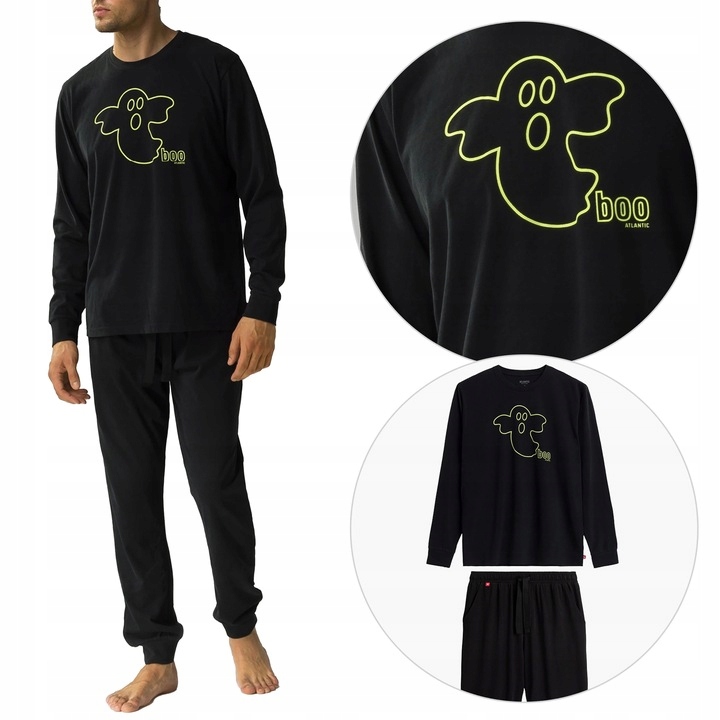 Pánské Pyžamo Atlantic NMP378/ČERNÁ/XL