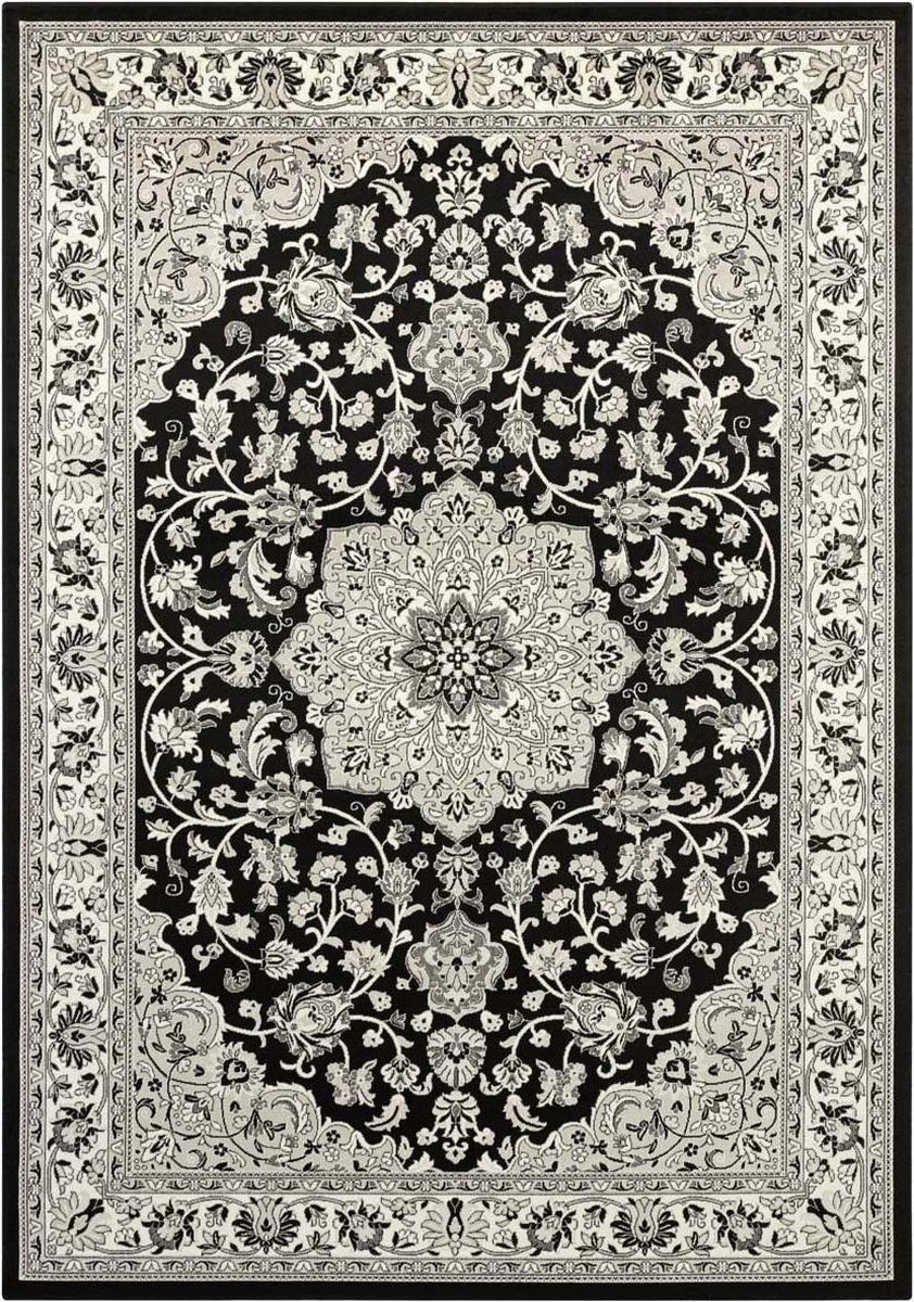 Tradiční koberec černošedý z viskózy 160 x 230 cm