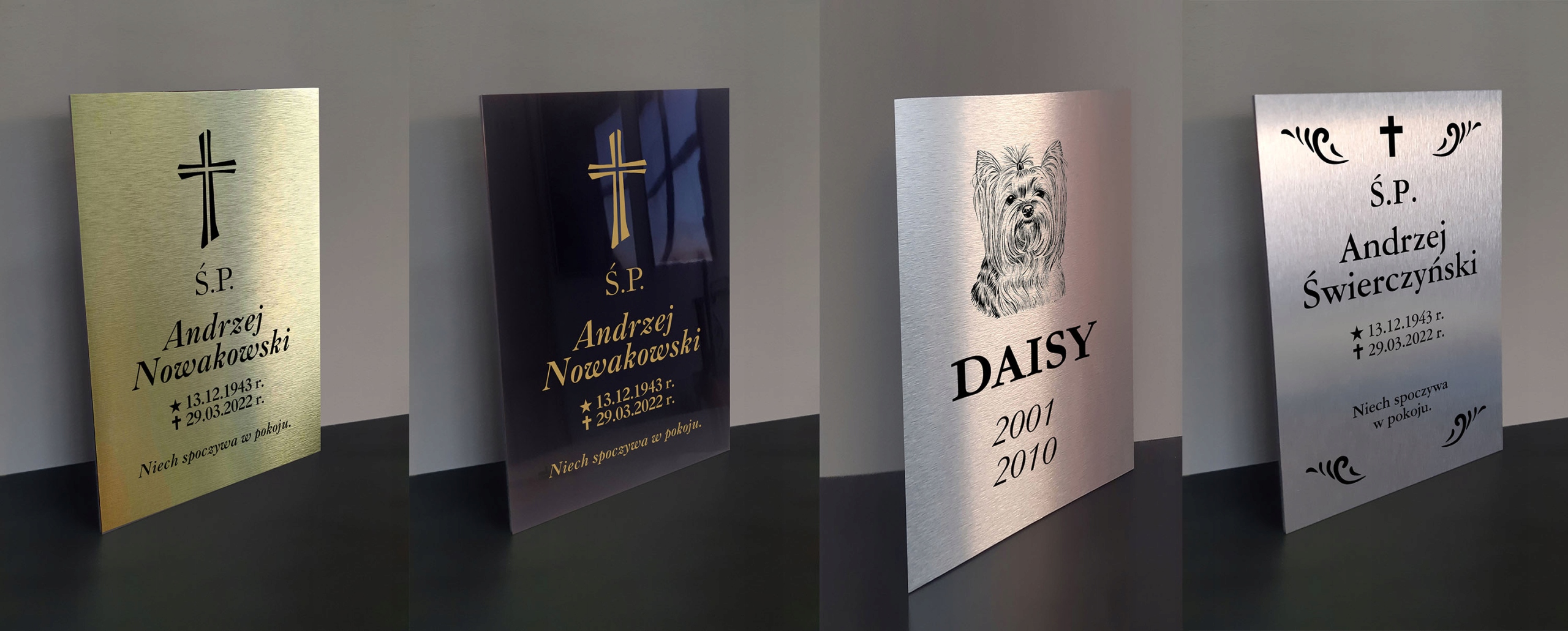 Tabliczka nagrobna nagrobkowa na grób, krzyż 30x40 Szerokość produktu 30 cm