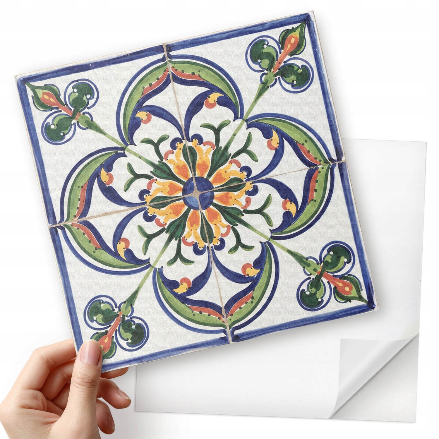 Vinylové samolepící dlaždice Floristický vzor na dlaždici 20x20x20 cm