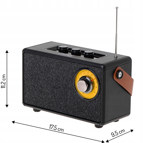 CR 1902 Black Radio FM Bluetooth 5.1 USB-C TWS AUX SD MP3