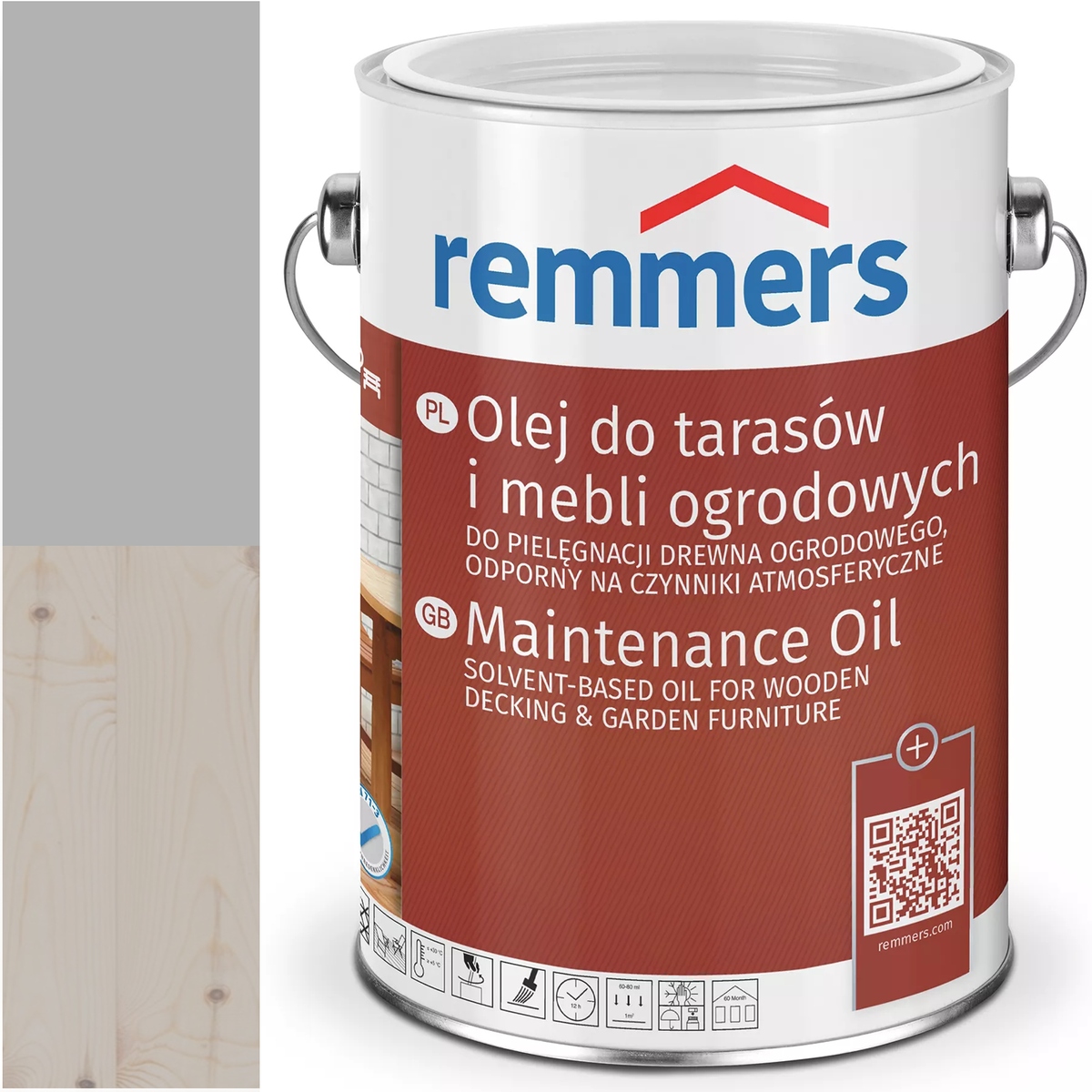 Remmers Pflege-ol olej na terasové desky Ral 9006 Aluminium 2,5L