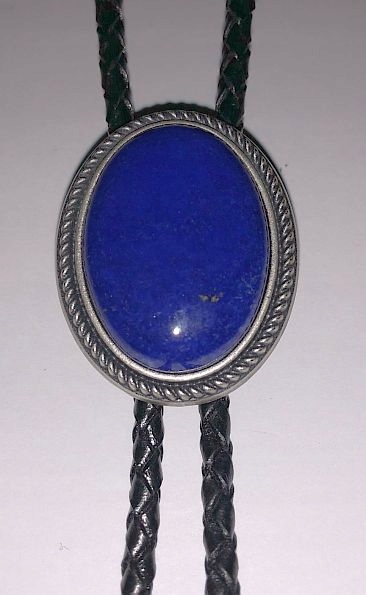 Lapis lazuli bolo country western pletenina přírodní kůže