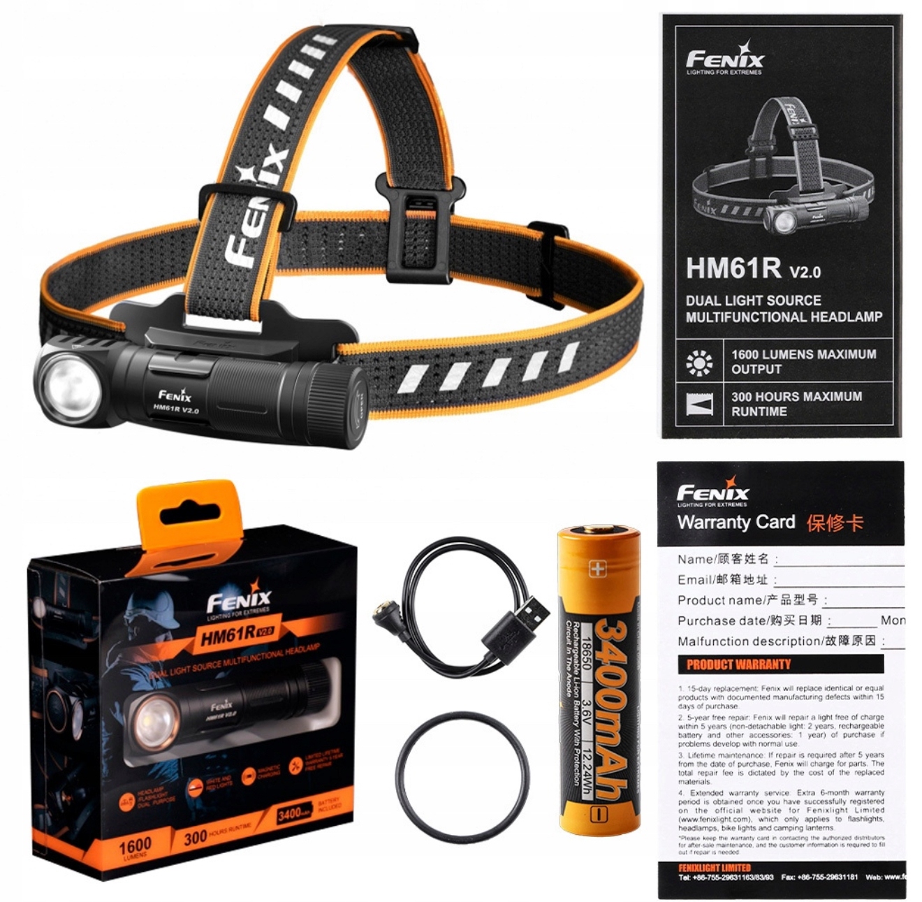Fenix Čelovka Čelovka HM61R V2.0 1600lm 162m Sada