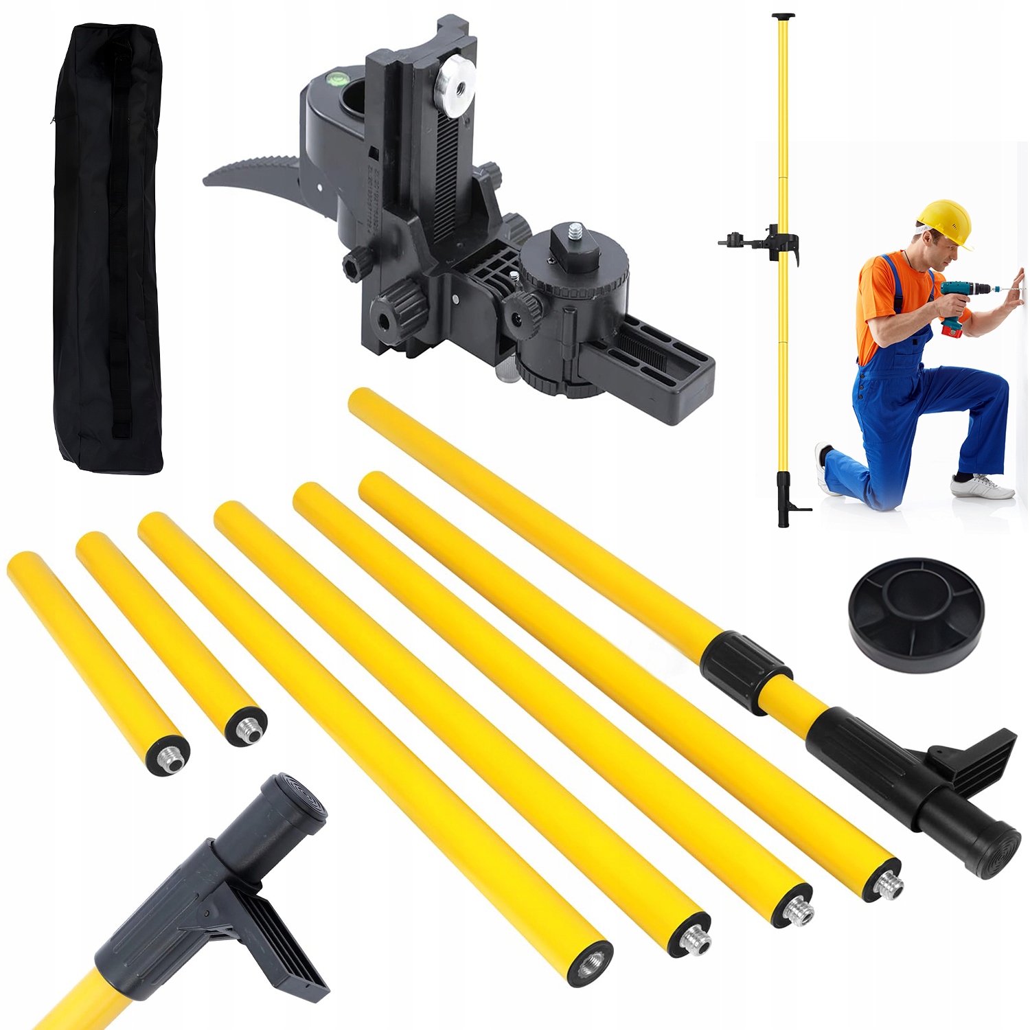 Tyczka Rozporowa Do Lasera 4,2M Z Regulacją I Obrotem 360°