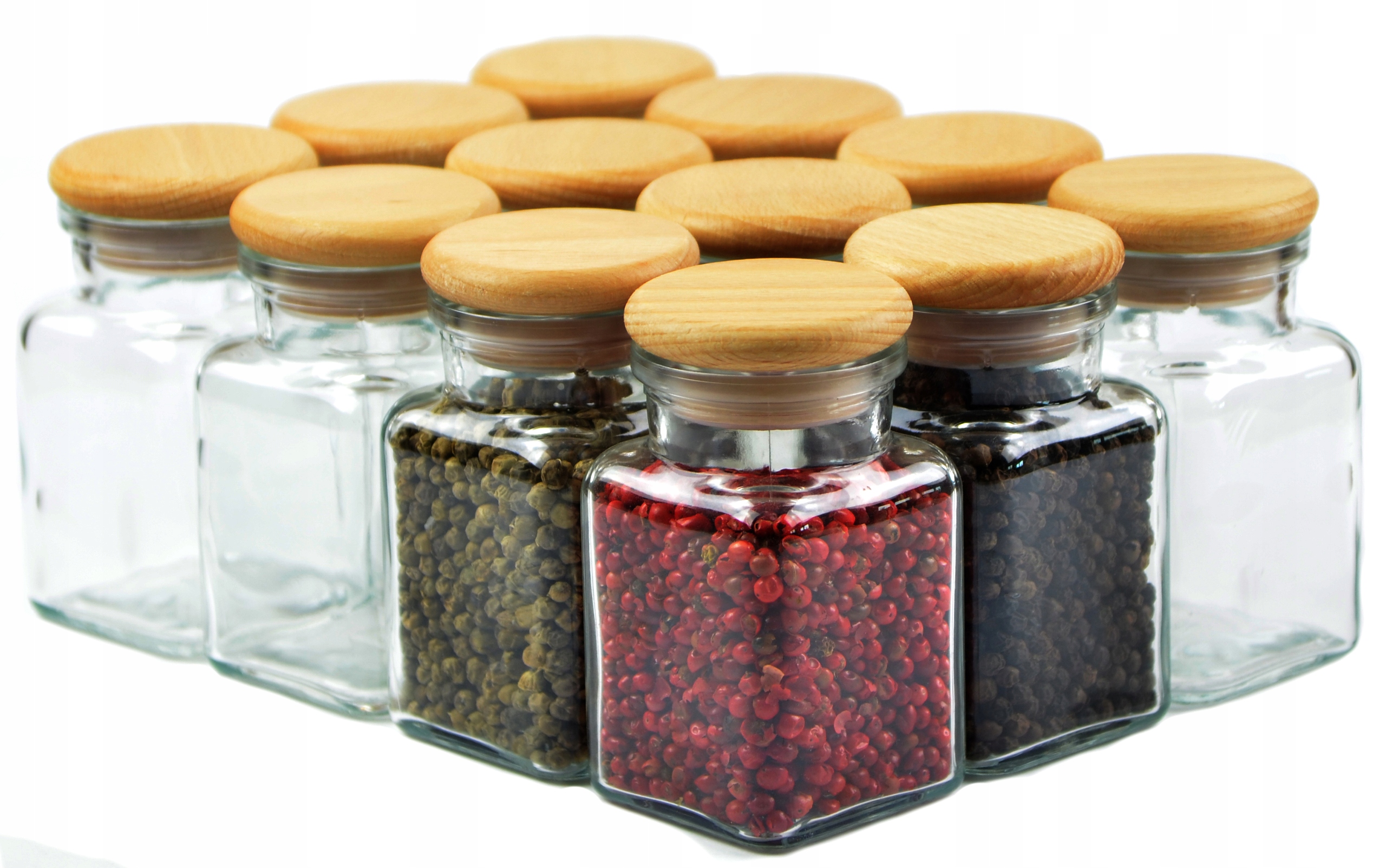 

12X Słoiczek szklany z Drewnianym korkiem 150ml