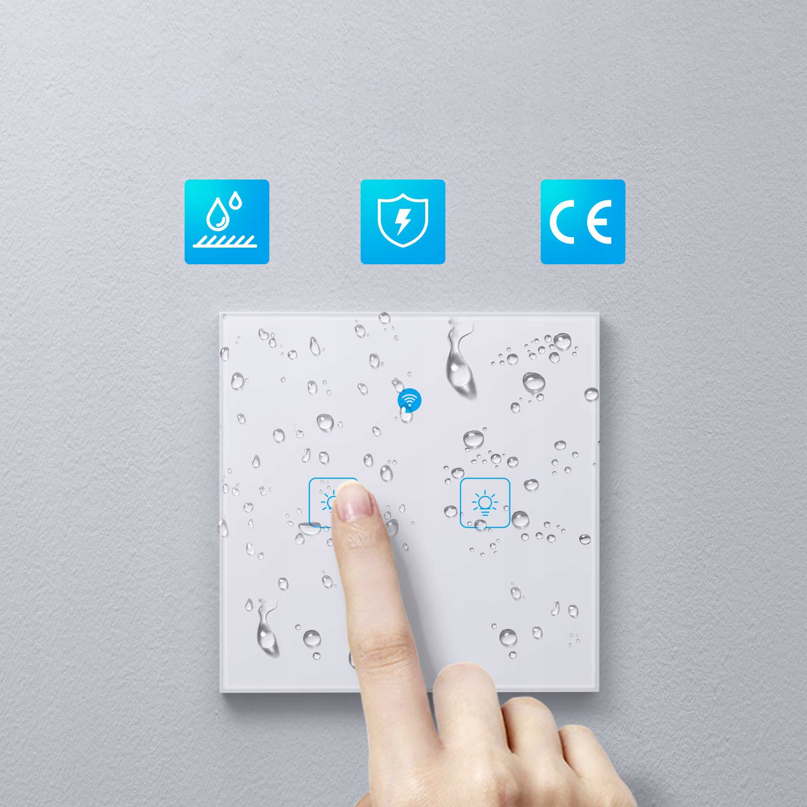 Dotykowy WŁĄCZNIK ŚWIATŁA Podwójny Szkło WIFI LED Marka bez marki