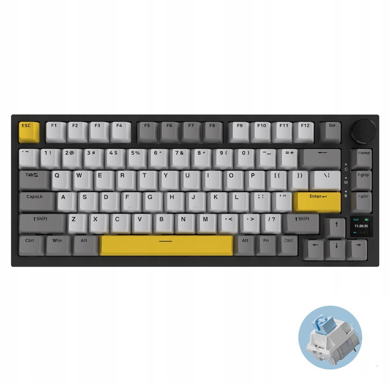 AK820PRO 75% těsnění klávesnice Tft displej hot-swap tir-mód Rgb