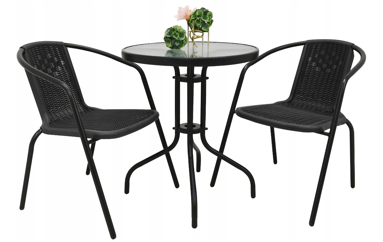 ZESTAW MEBLI OGRODOWYCH DLA 2 OSÓB NA TARAS BALKON 2x KRZESŁA + STOLIK Producent Kontrast