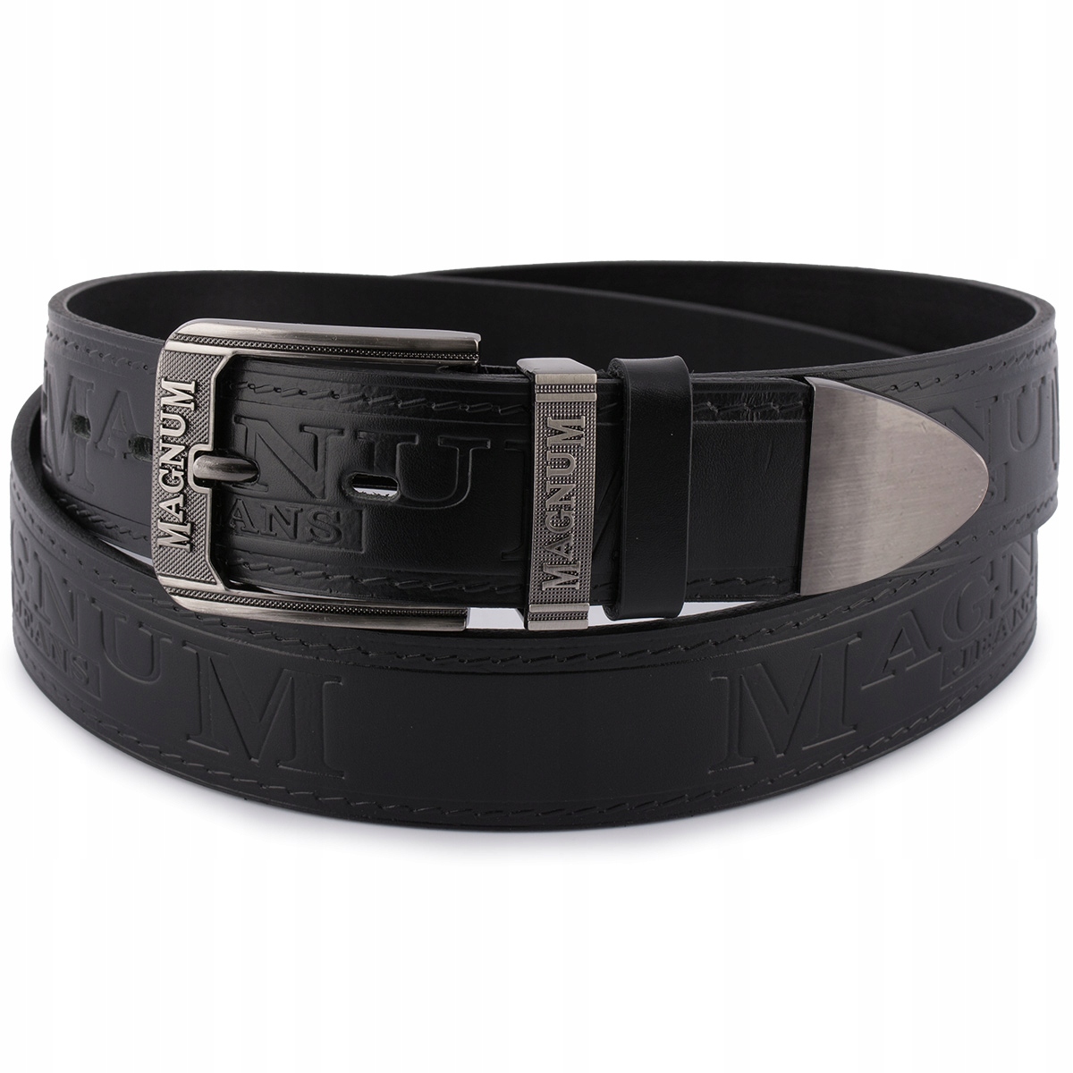 Pasek męski skórzany premium szeroki 4cm klasyczny czarny Beltimore Jeans Długość bez klamry 120 cm