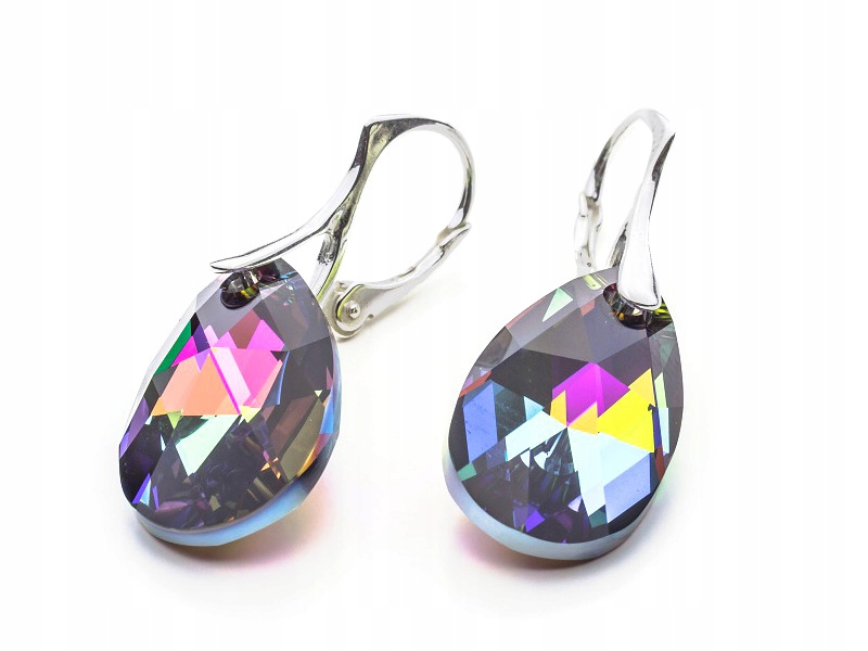 

Srebrne Kolczyki 925 z kr. Swarovski Migdały 22 VM