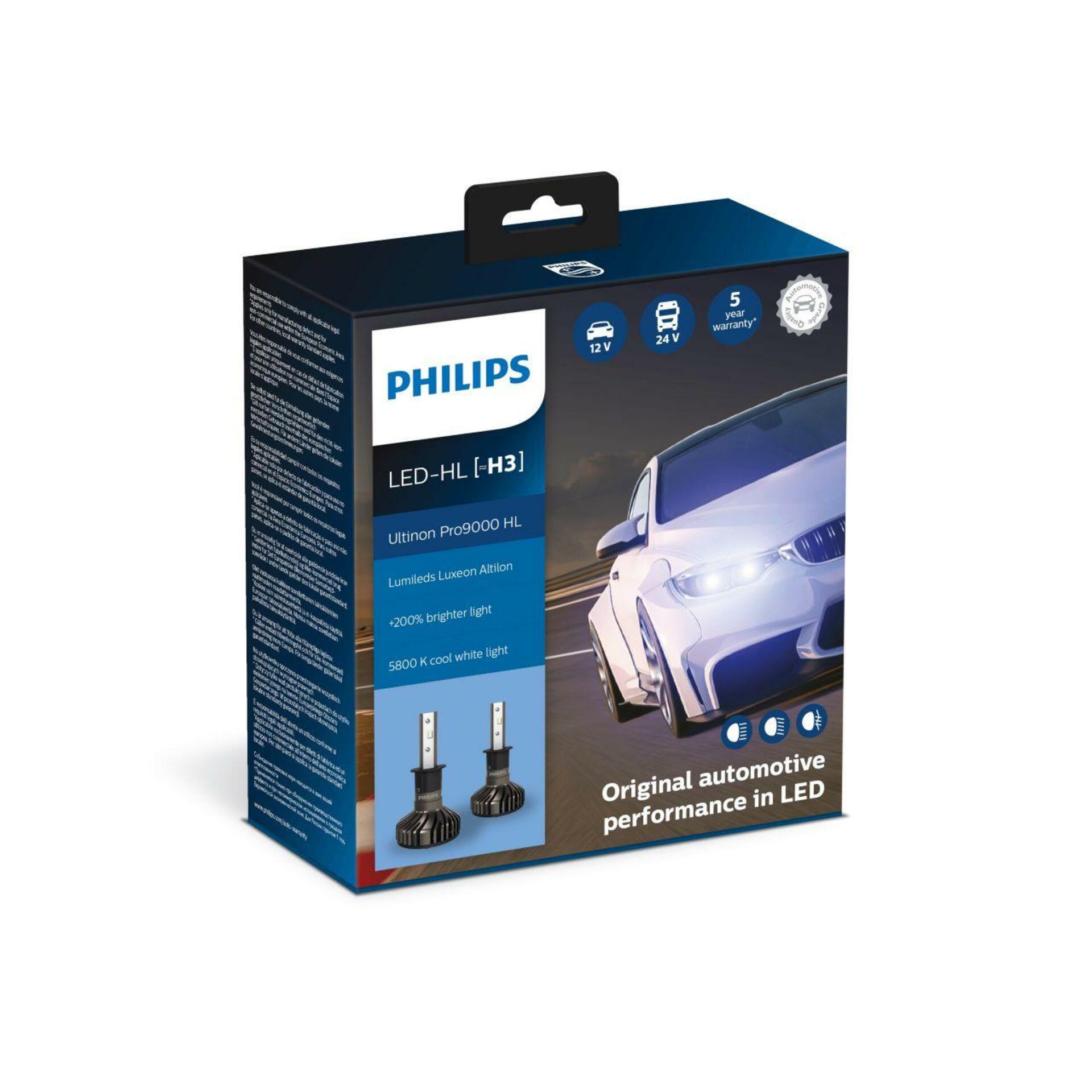 Philips Led H3 12/24V 20W Ultinon Pro9000 Hl 5800K, 2ks, životnosť 5000h
