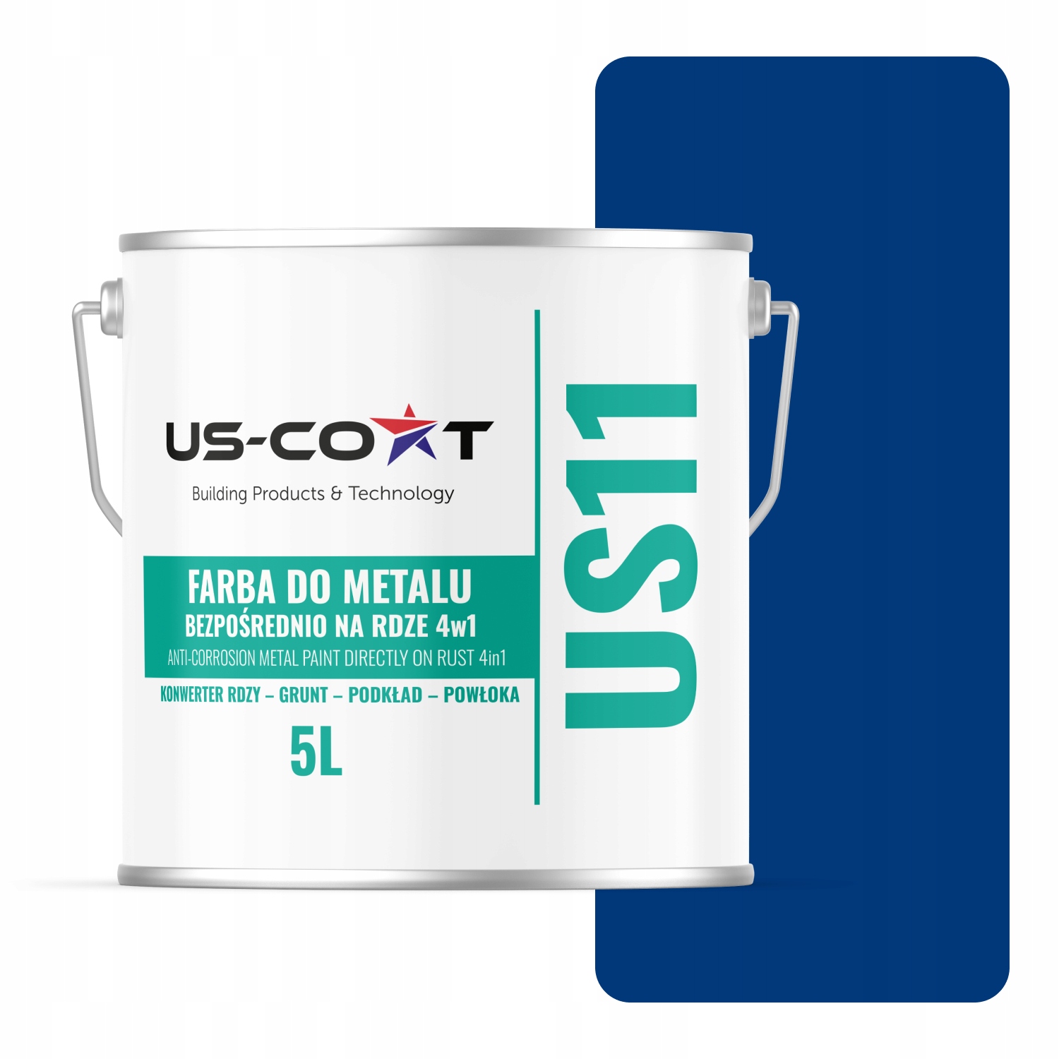 Farba Na Kov Na Hrdzu Plech 4v1 Modrá Ultramaryna RAL5002 Lesk 5L