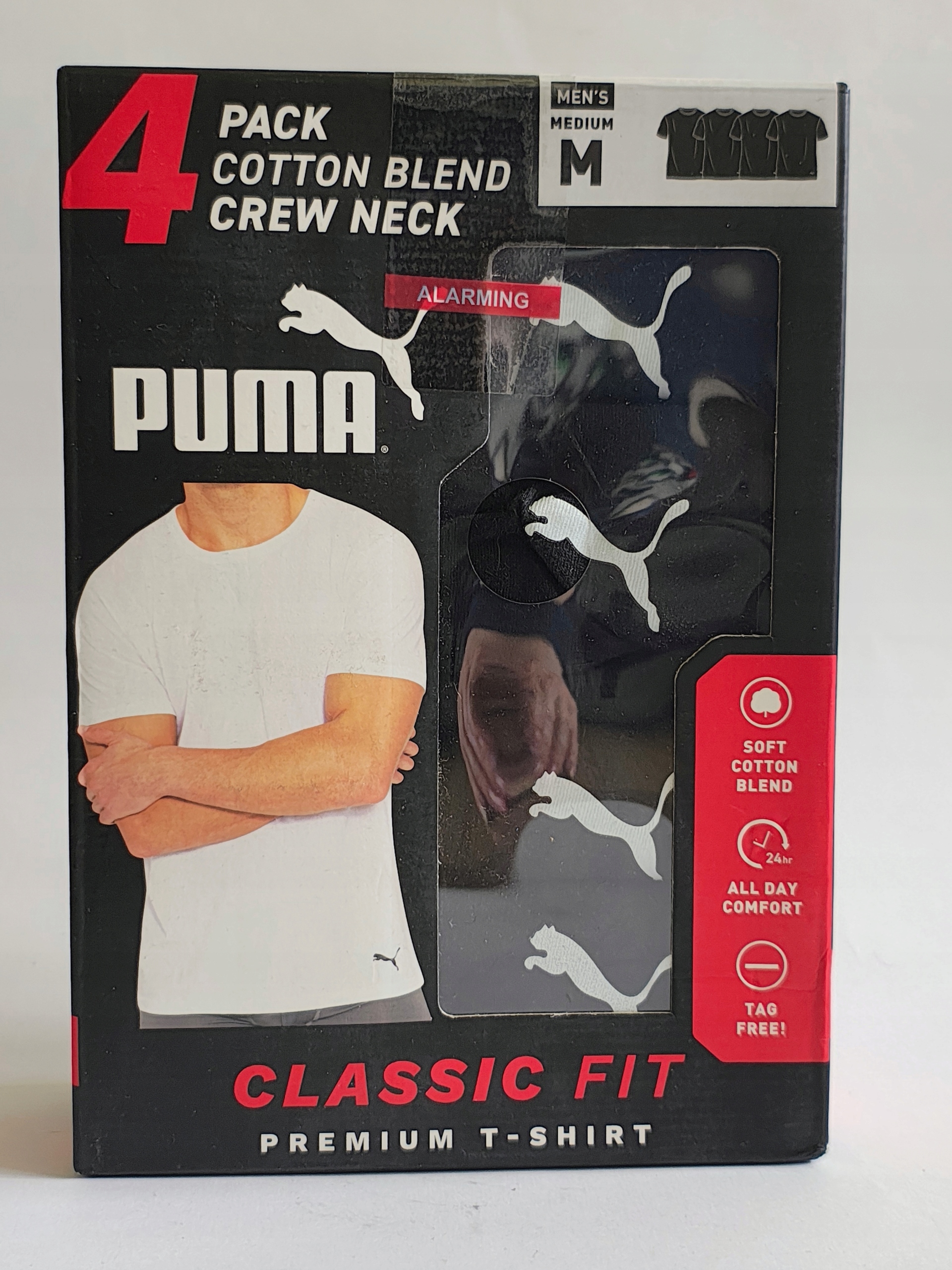 Puma – 4 Pack Cotton Blend Crew Neck (4-pack pánských triček, velikost M)