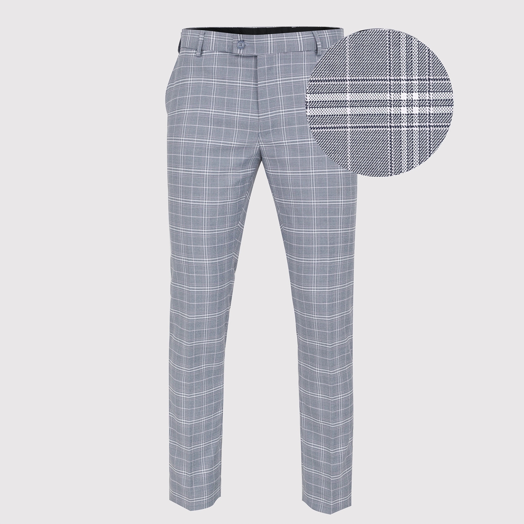 Šedé kostkované oblekové kalhoty Pako Lorente vel