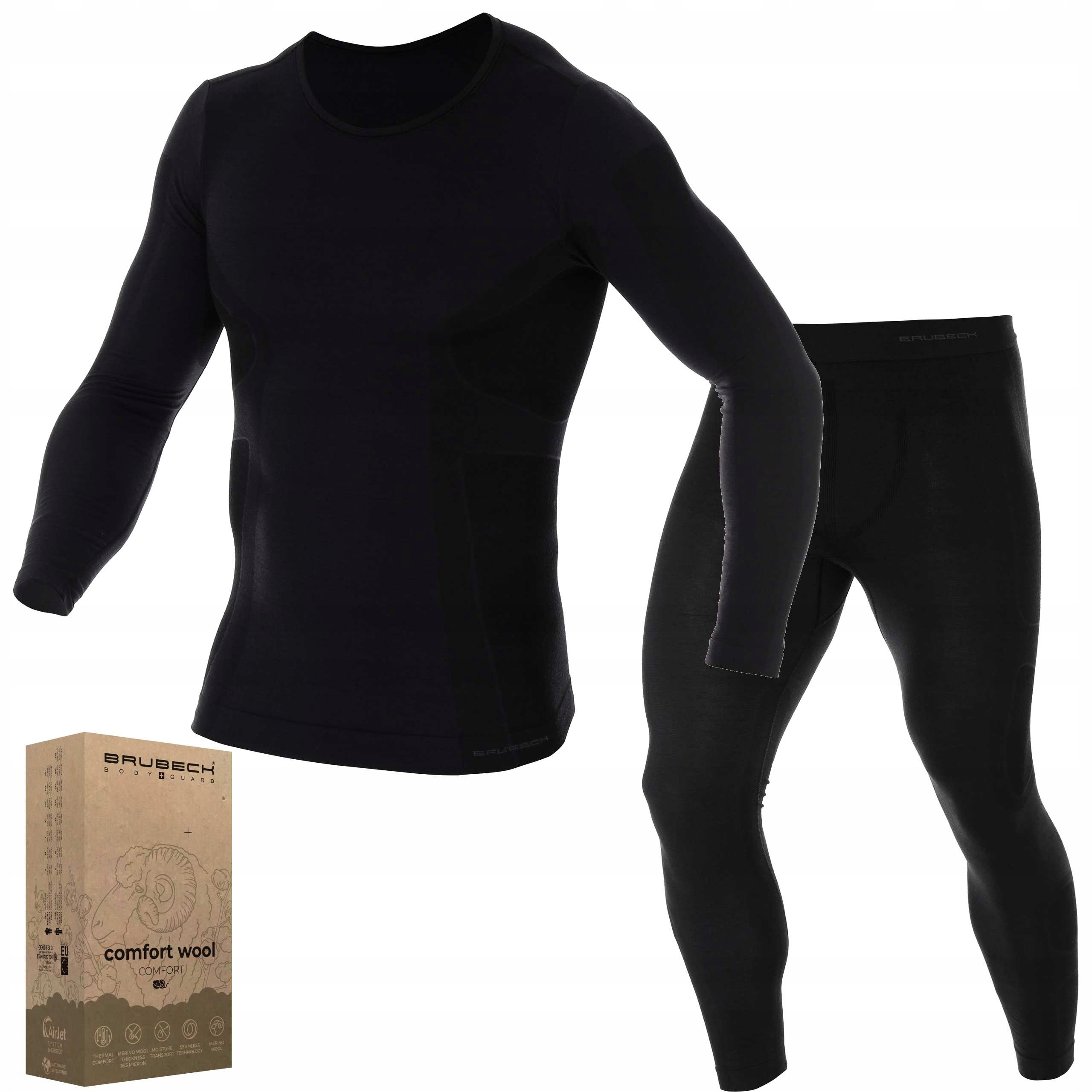 Odzież Wełniana Brubeck Wool Męska bielizna termoaktywna Merino Oddychająca