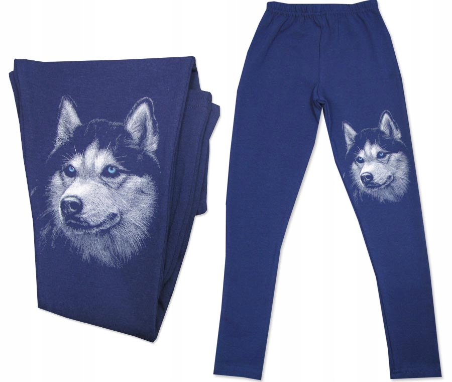 

128 Legginsy getry Pies bawełniane nadruk Husky gr