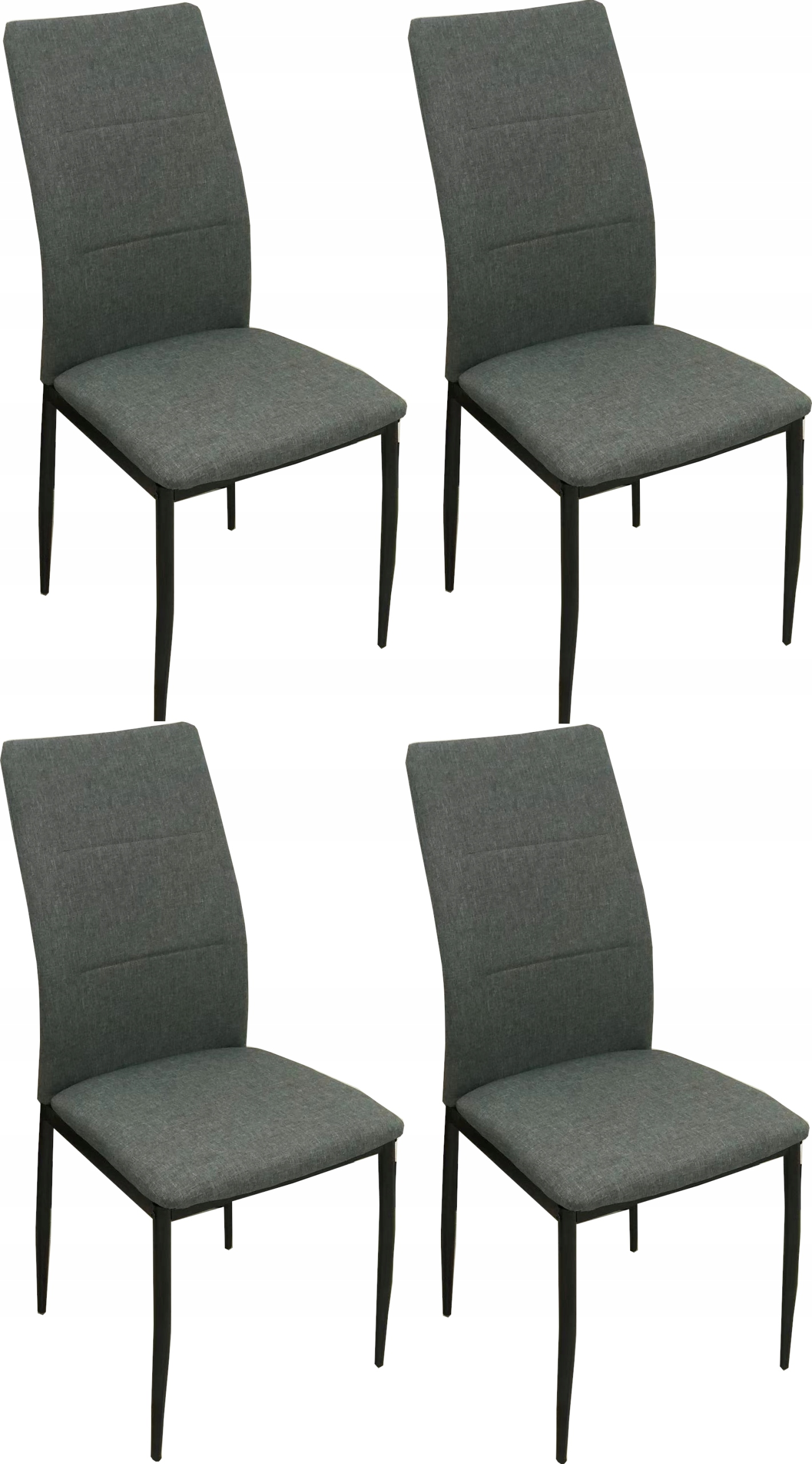 Krzesła tapicerowane Silver 4 sztuki Metalowe