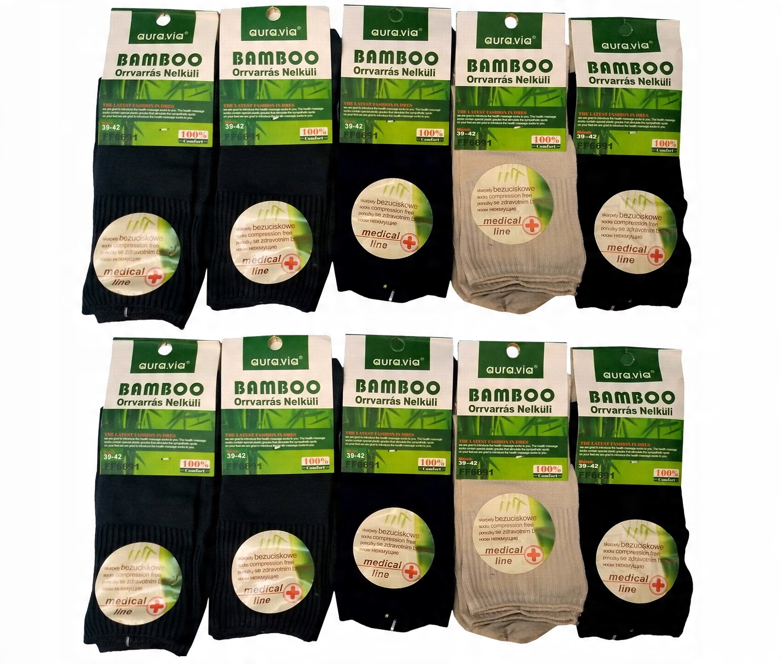 

10x Bezuciskowe skarpety Bambusowe Medic Ag+ 43-46