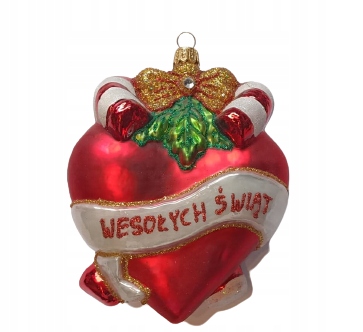 

Bombki Choinkowe Szklane Serce 12cm