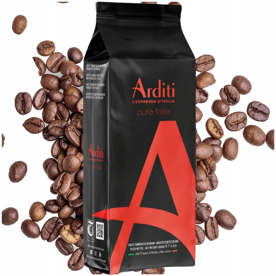 Levně Arditi Pura Follia 1 kg Italská prémiová zrnková Káva s bohatou chutí