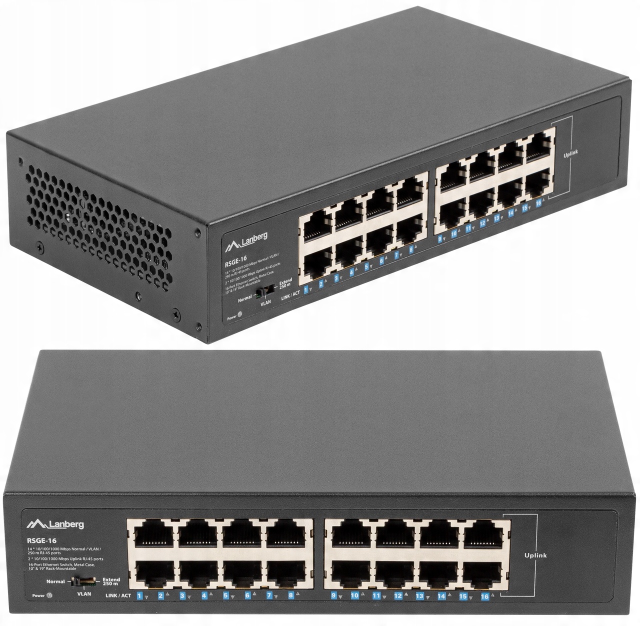 

Switch 16 Portów 1GB Gigabit Rack 10'/19' 32Gbps