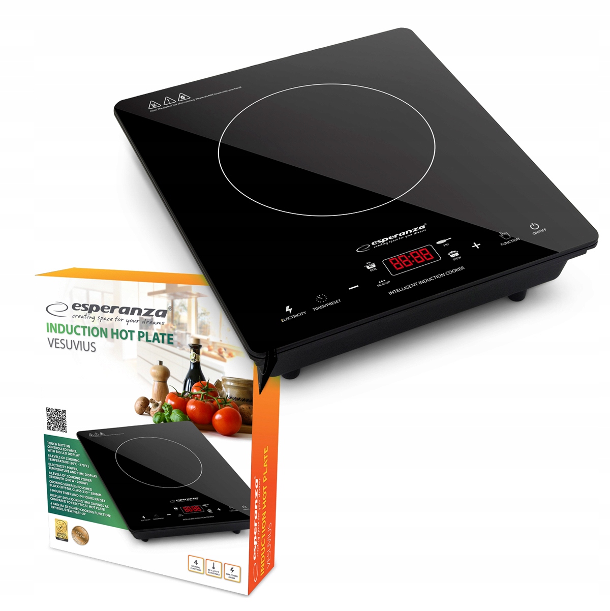 Mocna Duża Kuchenka Płyta Indukcyjna 2000W 1PALNIK