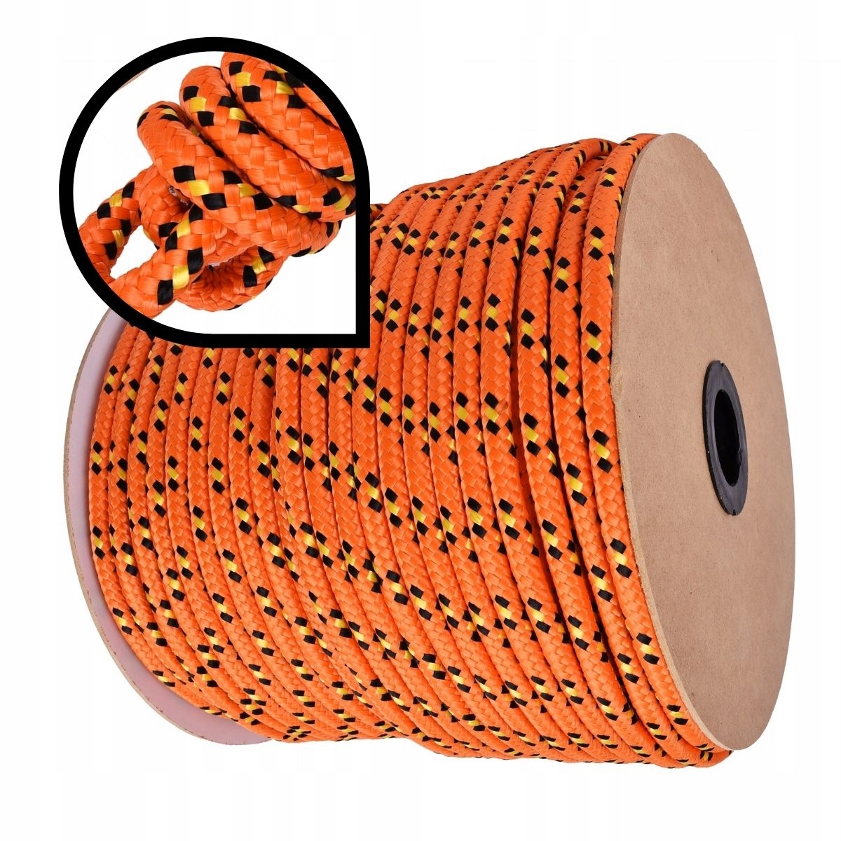 Polypropylenové lanko Pletené Silné Tlusté Oranžové 10 mm 200 m Šňůra