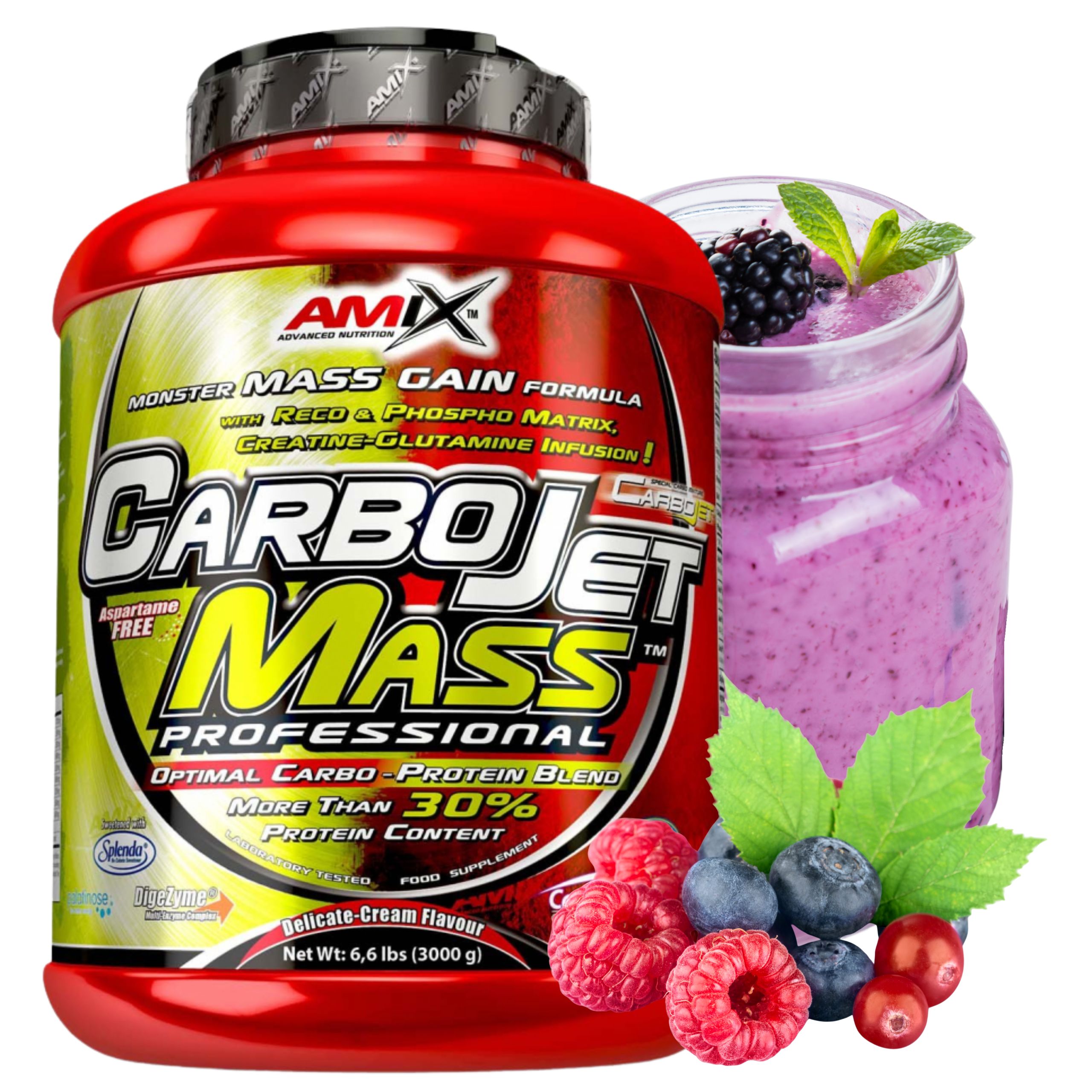 Mass Gainer s kreatinem Doplněk Stravy na Svaly Protein Wpc Sacharidy Vitargo