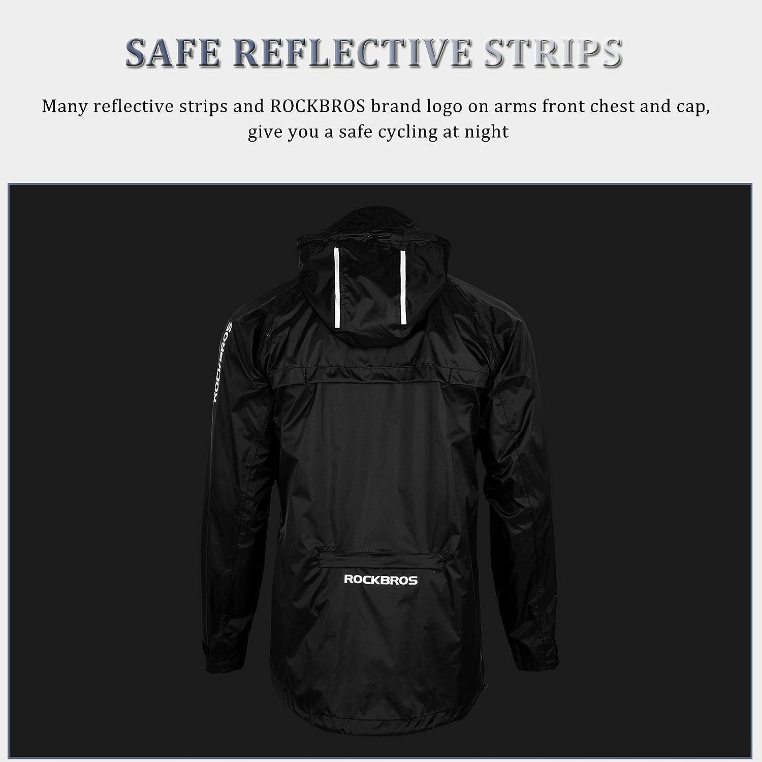 ROCKBROS Kurtka Przeciwdeszczowa Oddychająca L Kaptur z kapturem