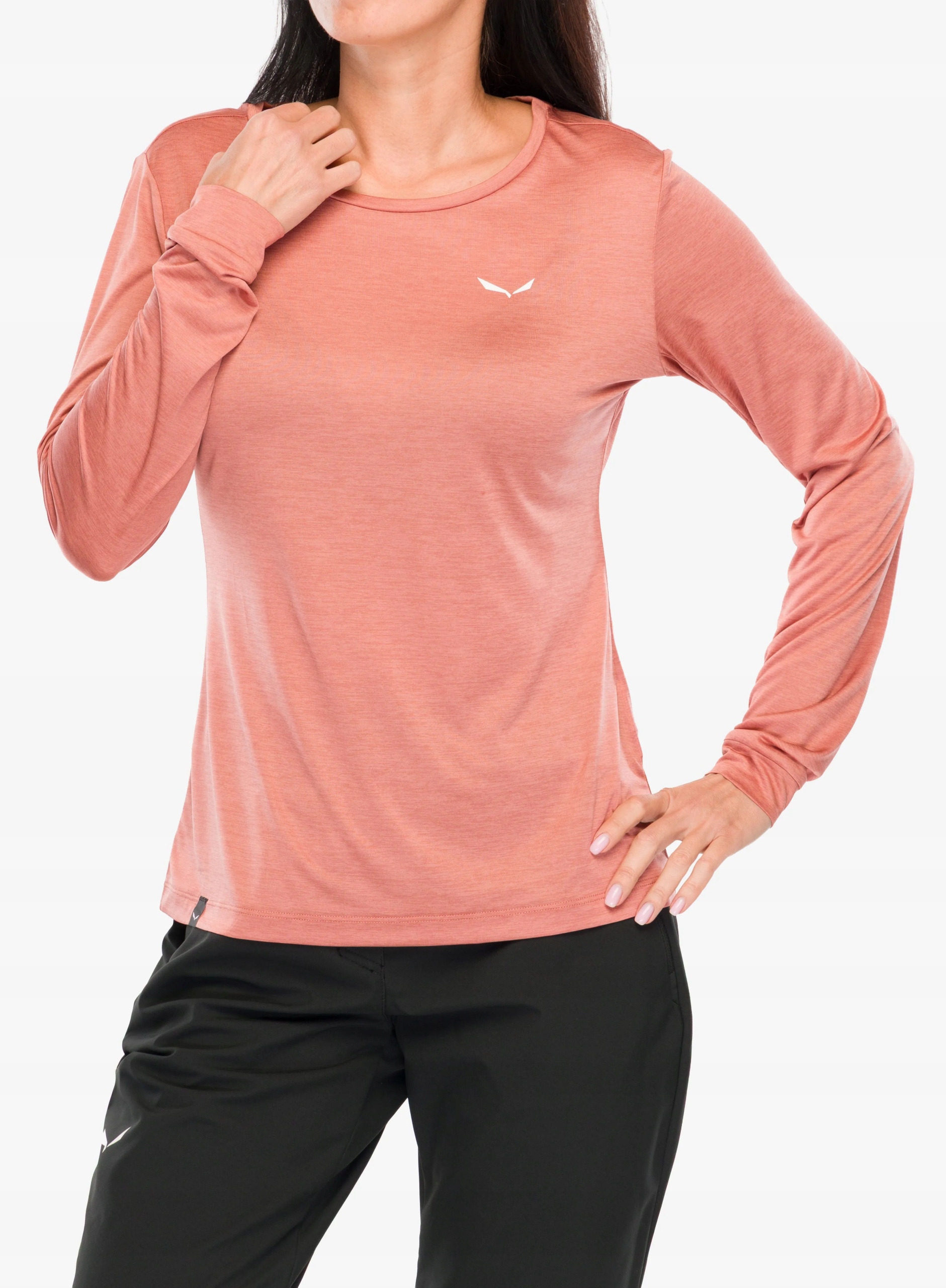 Mikina Salewa Puez Melange Dry L/s Tee desert pink melange 38 (M)