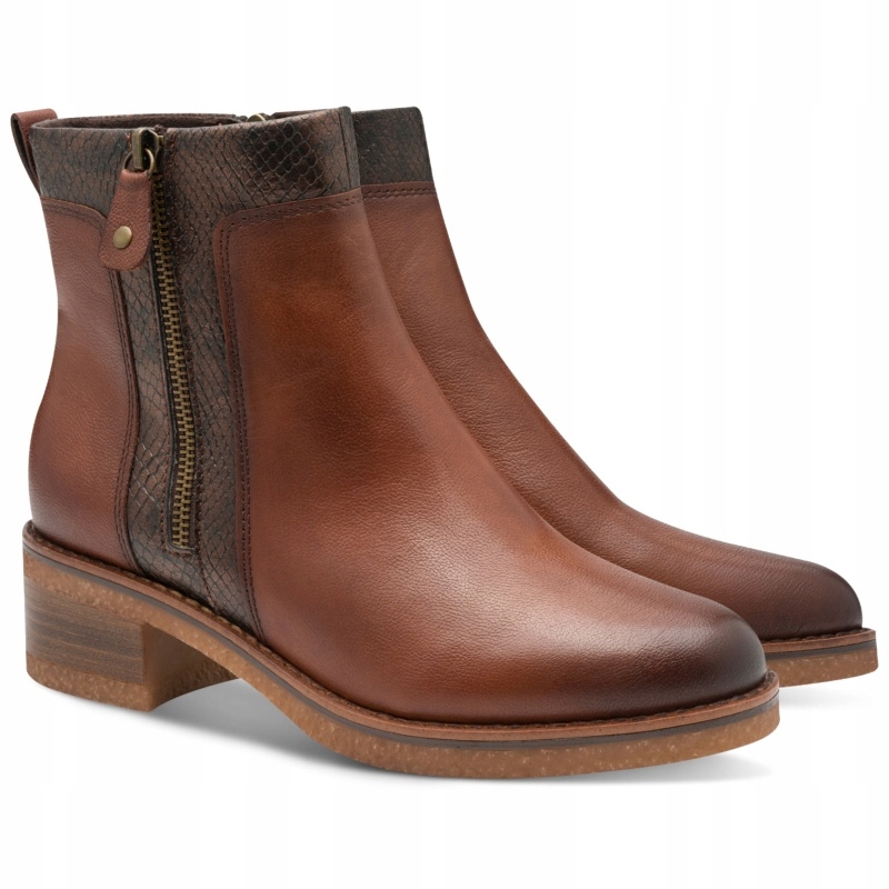 Dámské kotníkové boty Marco Tozzi 2-25064-43 39C Cognac Comb hnědé Kůže Vel. 37