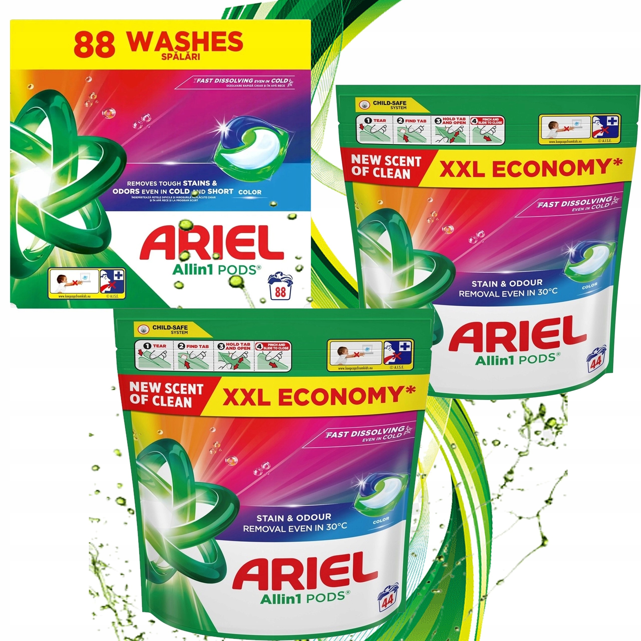 Kapsułki Do Prania Kolorowych Tkanin Ariel Kolor All-in-1 Ilość Prań 88