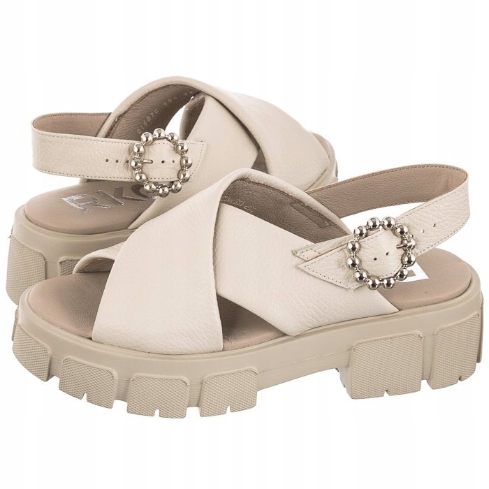 

Buty Damskie Sandały Skórzane Ryłko Beżowe 1IFX2