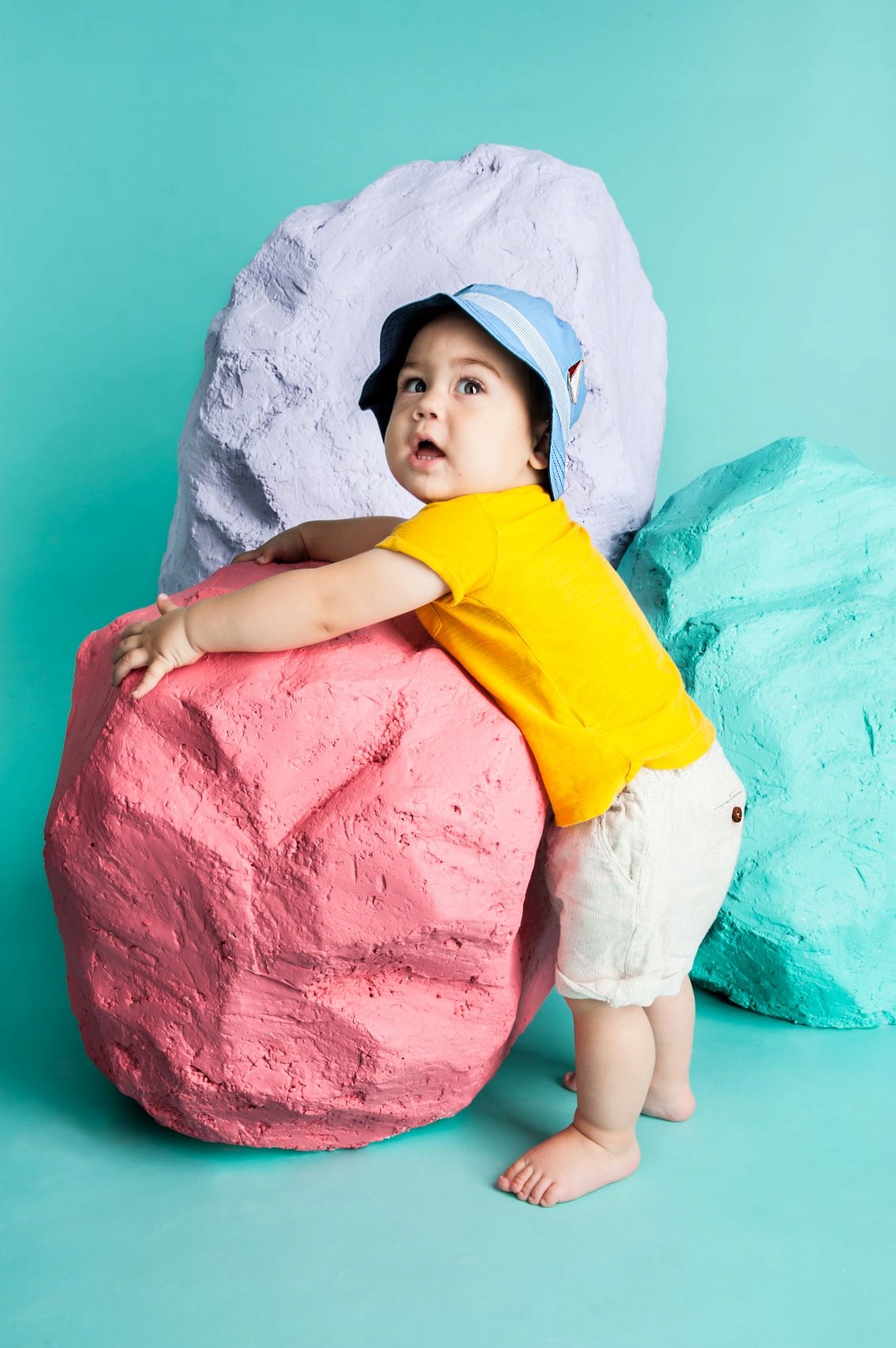 Niechodki KAPCIE POLAROWE na gumkę JASNY RÓŻ 6-12 Kolor różowy