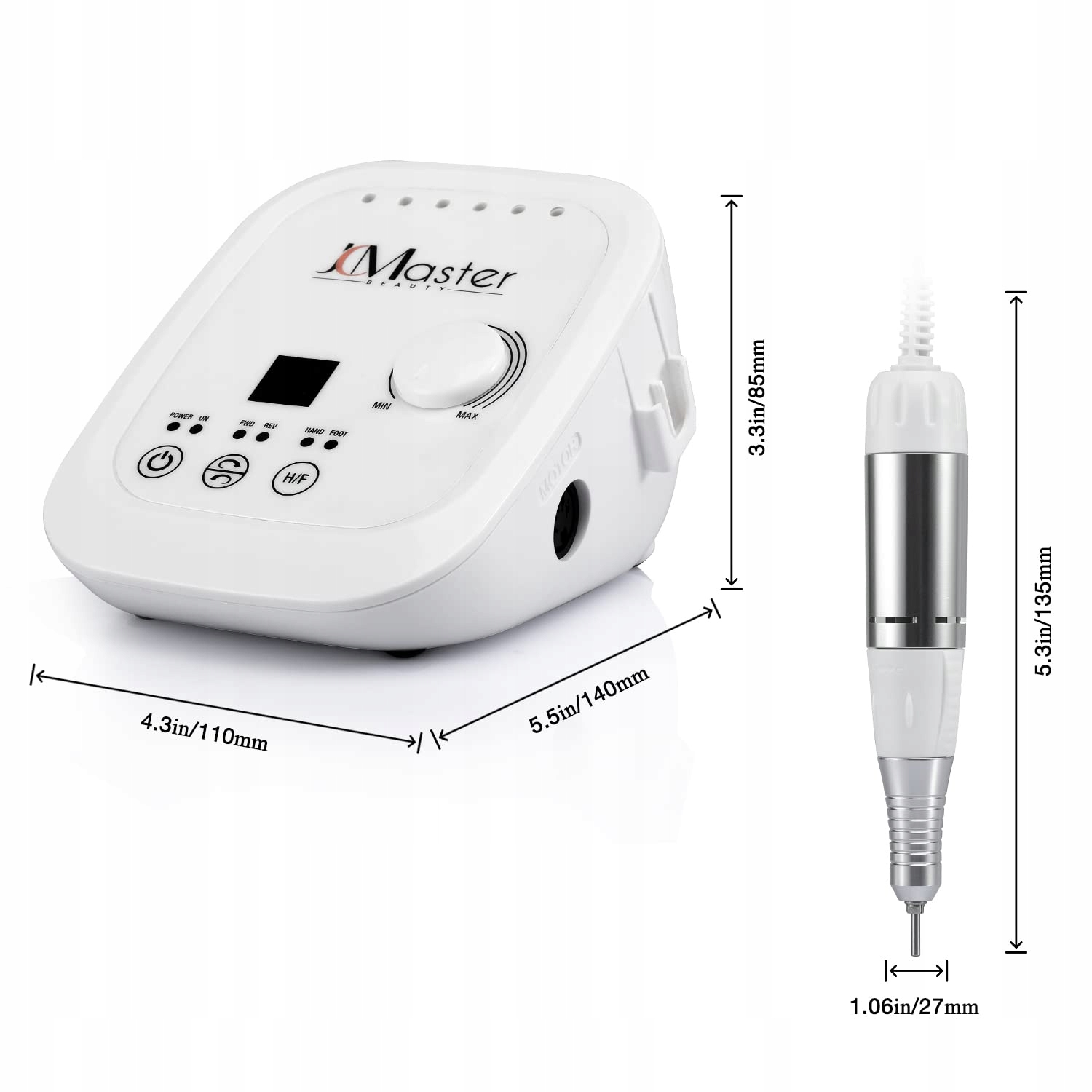 JCMaster Profesjonalna Frezarka Do Paznokci 35000 RPM Zestaw Do Manicure — miniatura 9