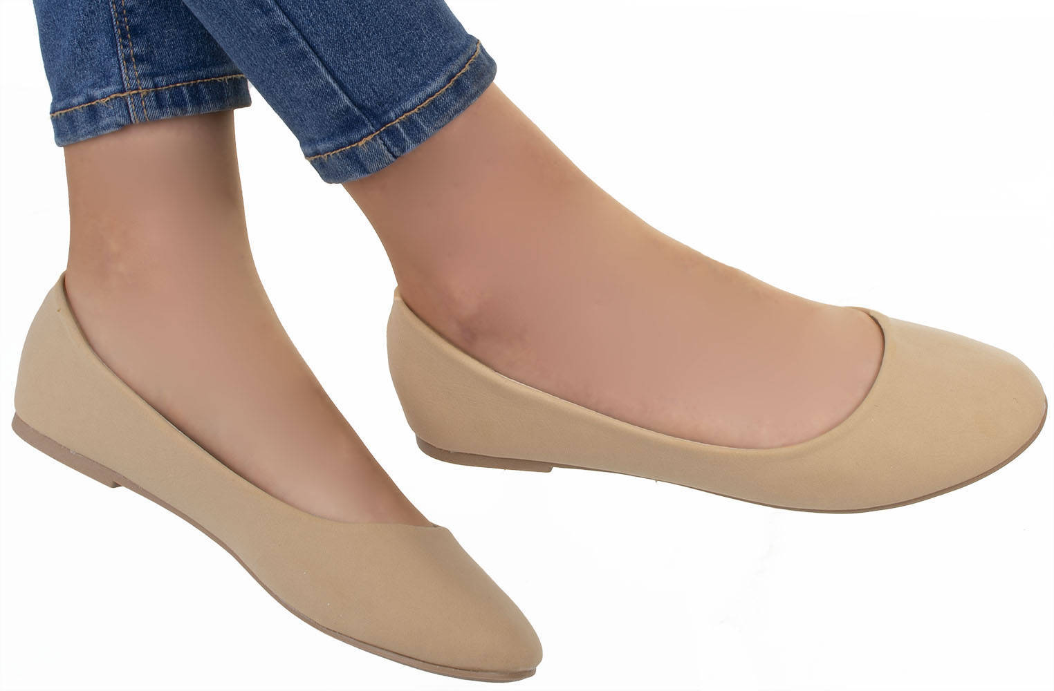 BEŻOWE BALERINY DAMSKIE 38