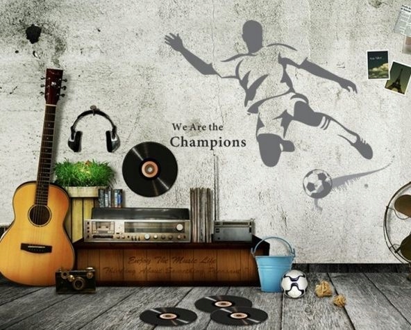 Naklejki na ścianę ścienne Piłkarz Piłka Nożna Długość 110 cm