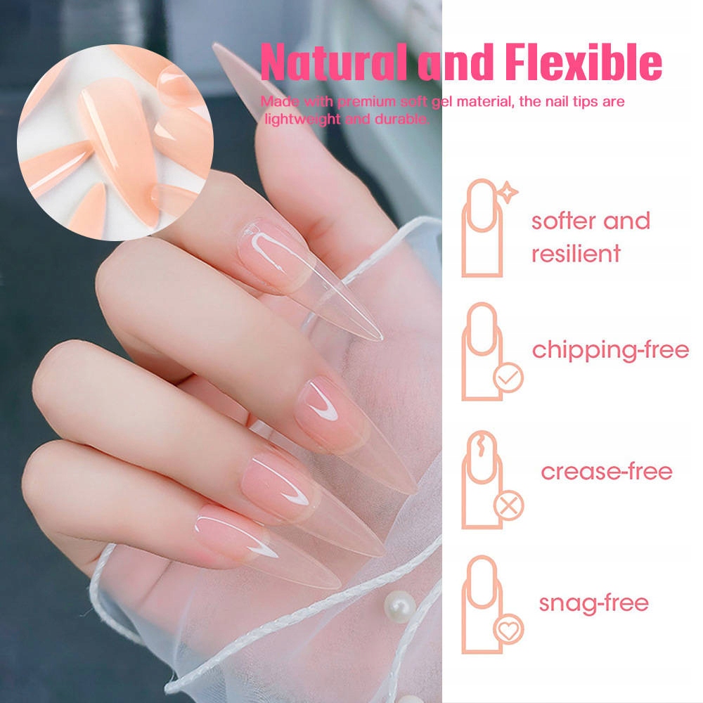 Tipsy żelowe kwadratowe białe 240 szt. Marka inna marka