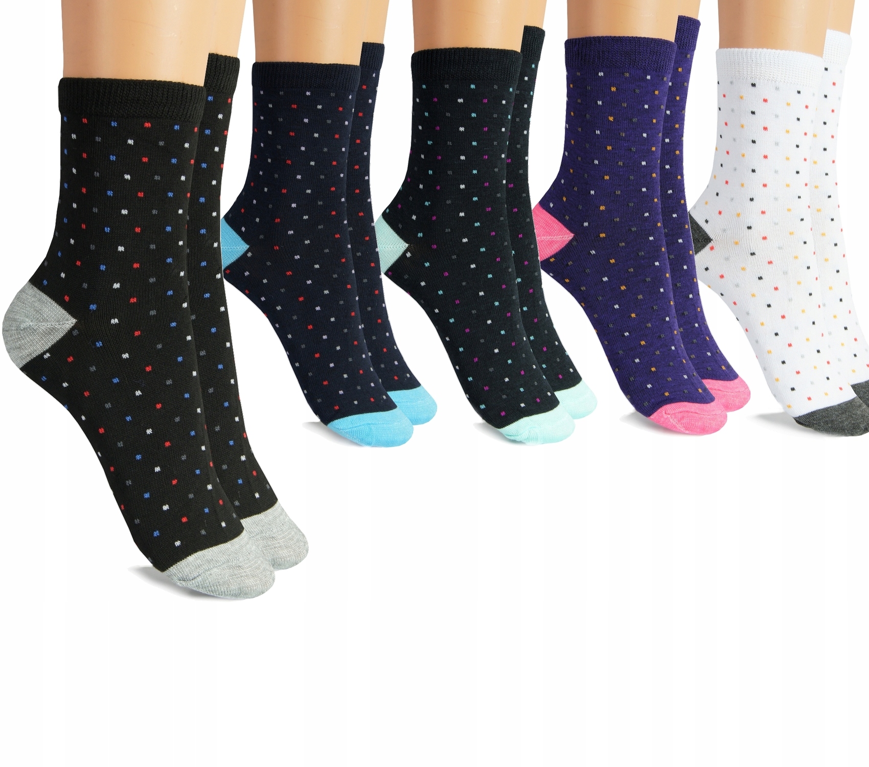 

5x Damskie Skarpety Bawełniane Kolorwe 39-41