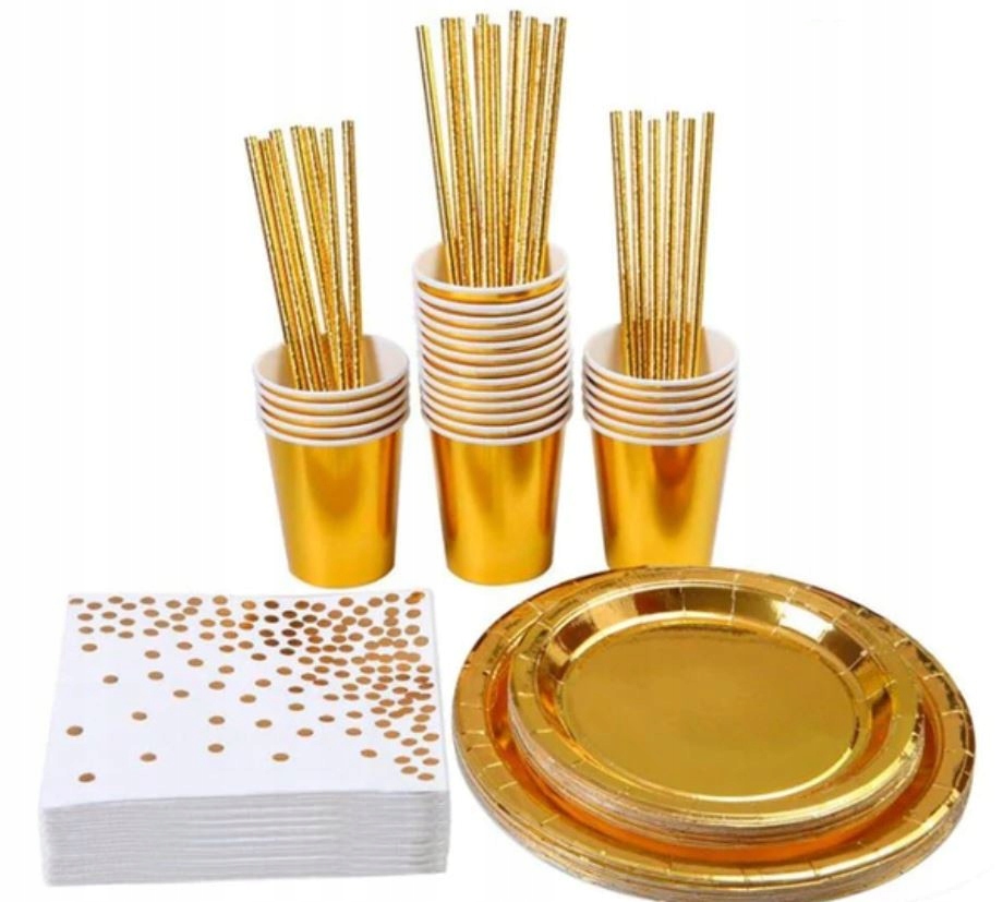 

Zestaw kubki talerzyki słomki serwetki urodziny